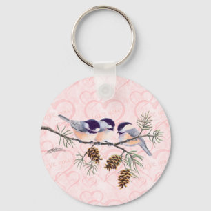 CHICKADEES & PINECONESby SHARON SHARPE Keychain