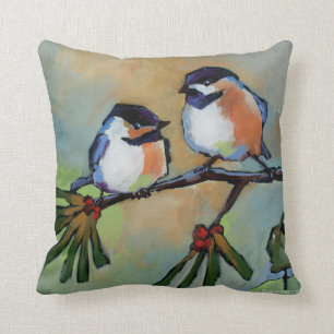 Chickadees Throw Pillow