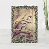 CHICKADEES & WREATH by SHARON SHARPE