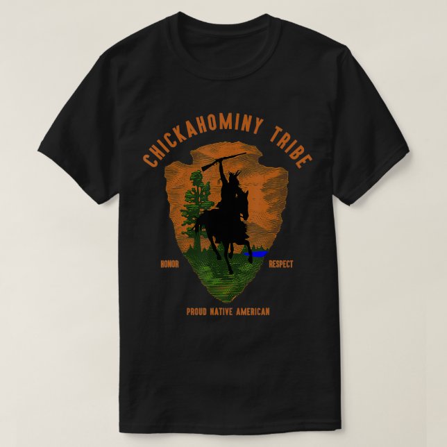 Chickahominy Native American Indian Vintage Arrow  T-Shirt (Design Front)