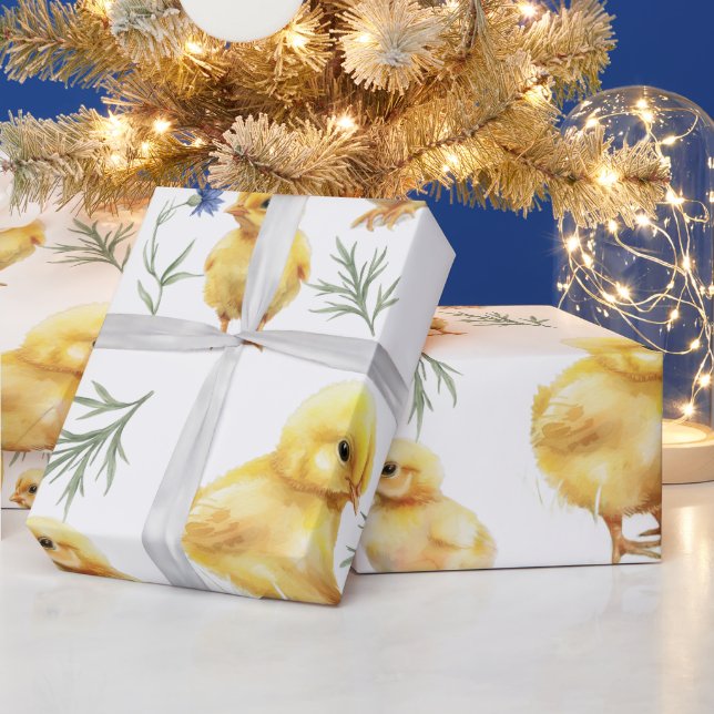 Chicken 1st birthday Farm animal Birthday Wrapping Paper (Holidays)