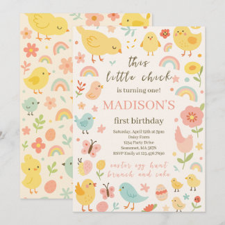 Chicken 1st Birthday Party Invitation