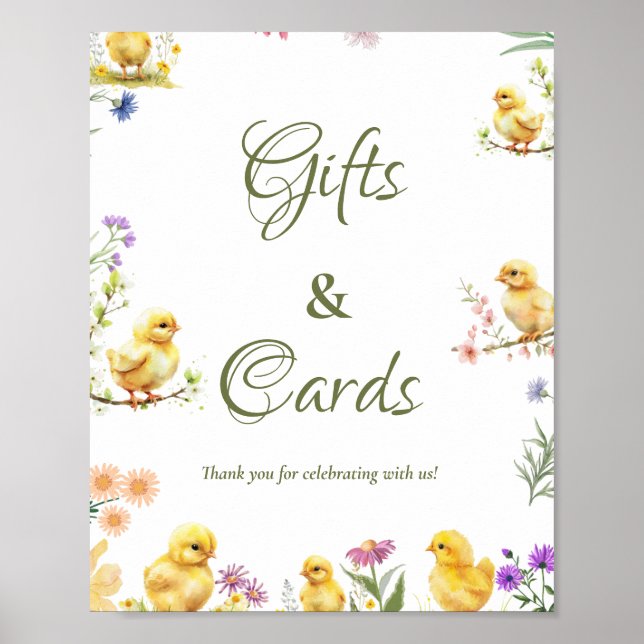 Chicken 1st birthday This Chick gift and card sign (Front)