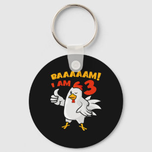 Chicken 3rd Birthday Party Farm Chick Rnyard Cluck Keychain