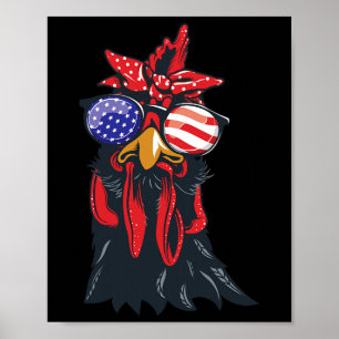 Chicken 4th Of July Shirt Chicken-lover American U Poster