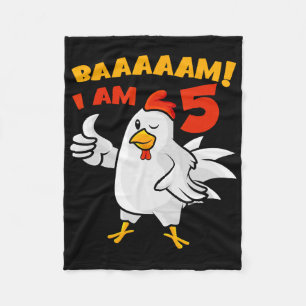 Chicken 5th Birthday Party Farm Chick Rnyard Cluck Fleece Blanket
