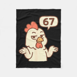 Chicken 67 Meme Six Seven Funny Gen Alpha  Fleece Blanket