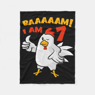 Chicken 7th Birthday Party Farm Chick Rnyard Cluck Fleece Blanket