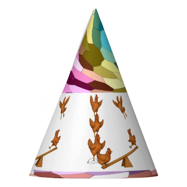 Chicken acrobats party hat (Left)