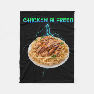 Chicken Alfredo Meme Bootleg Rap Style 90s Vintage Fleece Blanket
