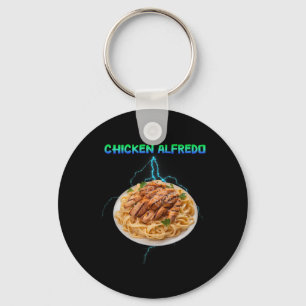 Chicken Alfredo Meme Bootleg Rap Style 90s Vintage Keychain