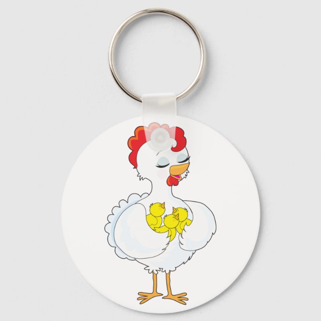 Chicken and Chicks Keychain (Front)