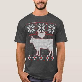 Chicken And Cow Ugly Christmas Shirt, Cattle Farme T-Shirt