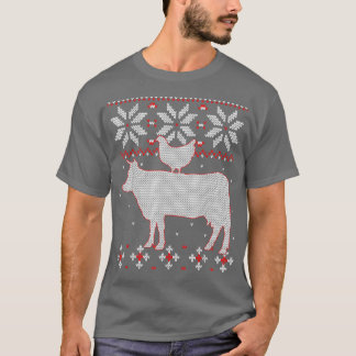 Chicken and Cow Ugly Christmas sweater, Cattle Far T-Shirt