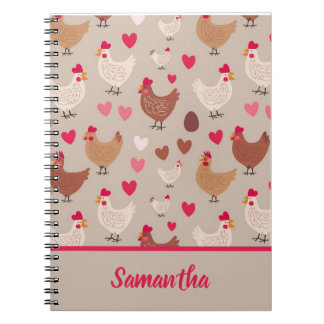 Chicken and hearts notebook