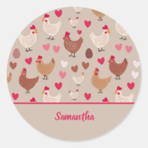 Chicken and Hearts sticker