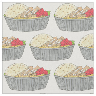 Chicken and Rice Platter NYC Halal Cart Food Fabric