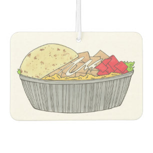 Chicken and Rice Platter Plate NYC Halal Cart Food Air Freshener