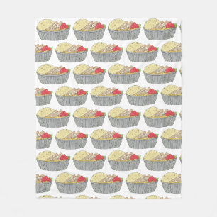 Chicken and Rice Platter Plate NYC Halal Cart Food Fleece Blanket