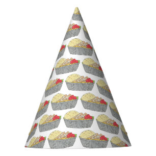 Chicken and Rice Platter Plate NYC Halal Cart Food Party Hat