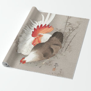 Chicken and Rooster by Ohara Koson Wrapping Paper