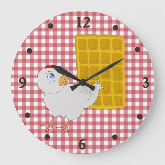 Chicken and Waffle Funny Kitchen Wall Clock (Front)