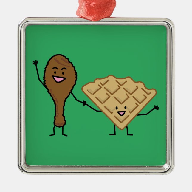 Chicken and Waffles American & Southern Cooking Metal Ornament (Front)