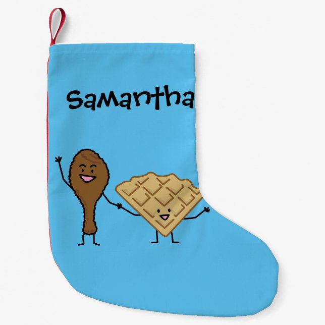 Chicken and Waffles American & Southern Cooking Small Christmas Stocking (Front)