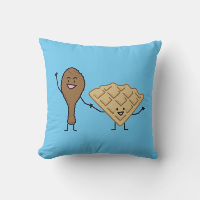 Chicken and Waffles American & Southern Cooking Throw Pillow (Front)