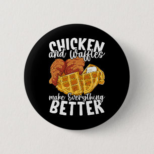 Chicken And Waffles Brunch Food Funny 2 Inch Round Button
