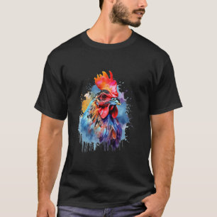Chicken Animal Abstract Zoo Colourful Portrait Chi T-Shirt