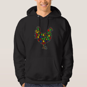 Chicken Animals Puzzle Pieces Autism Awareness Hoodie