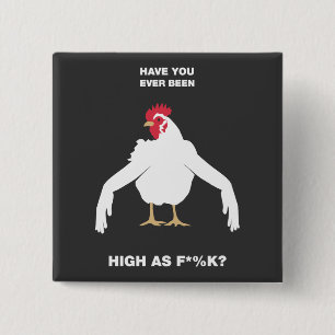 Chicken Arms 2 Inch Square Button