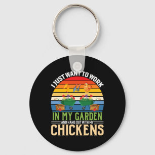Chicken Art And Hangout With My Chickens Keychain