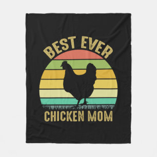 Chicken Art Best Ever Chicken Mom Fleece Blanket