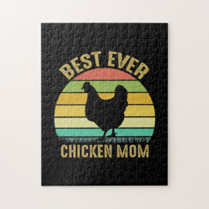 Chicken Art Best Ever Chicken Mom Jigsaw Puzzle