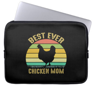 Chicken Art Best Ever Chicken Mom Laptop Sleeve