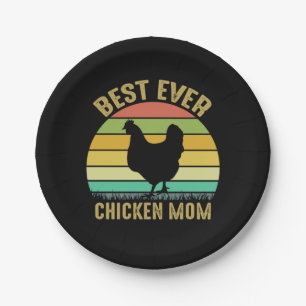 Chicken Art Best Ever Chicken Mom Paper Plate