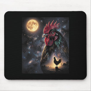 Chicken Art Celestial Moon Galaxy Poultry Farm Nat Mouse Pad