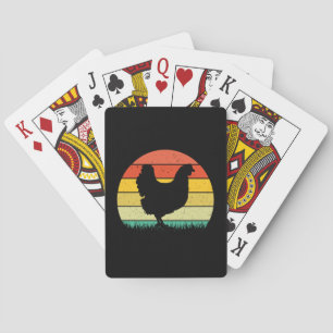 Chicken Art Chicken Retro Vintaage Playing Cards
