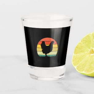 Chicken Art Chicken Retro Vintaage Shot Glass
