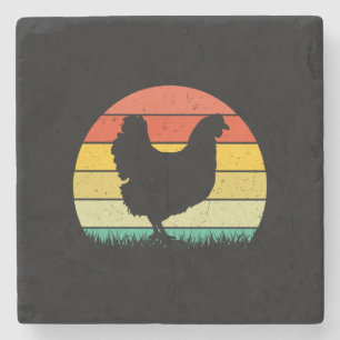 Chicken Art Chicken Retro Vintaage Stone Coaster