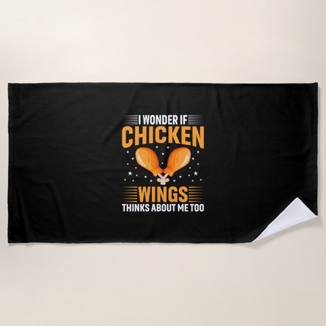 Chicken Art Chicken Wing Beach Towel (Front)
