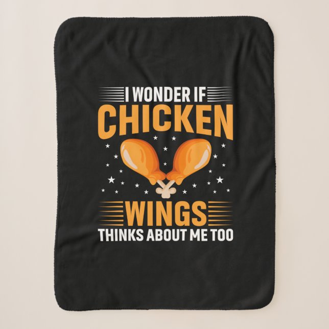 Chicken Art Chicken Wing Sherpa Blanket (Front)