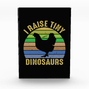 Chicken Art I Raise Tiny Dinosaurs Photo Block