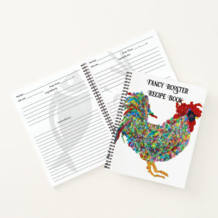 Chicken Art Multi-Colour Fancy Rooster Recipe Book