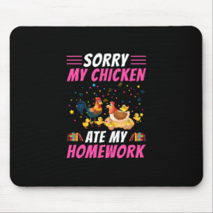 Chicken Art My Chicken Ate My Homework Mouse Pad