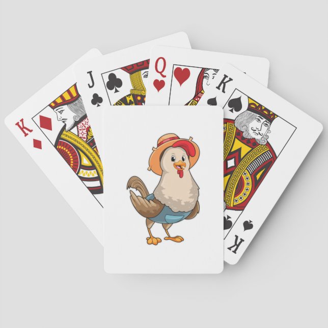Chicken as Farmer with Hat Playing Cards (Back)