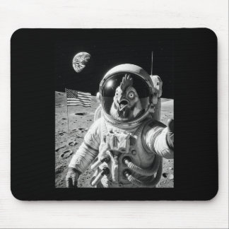 Chicken Astronaut Selfie On The Moon Funny Chicken Mouse Pad