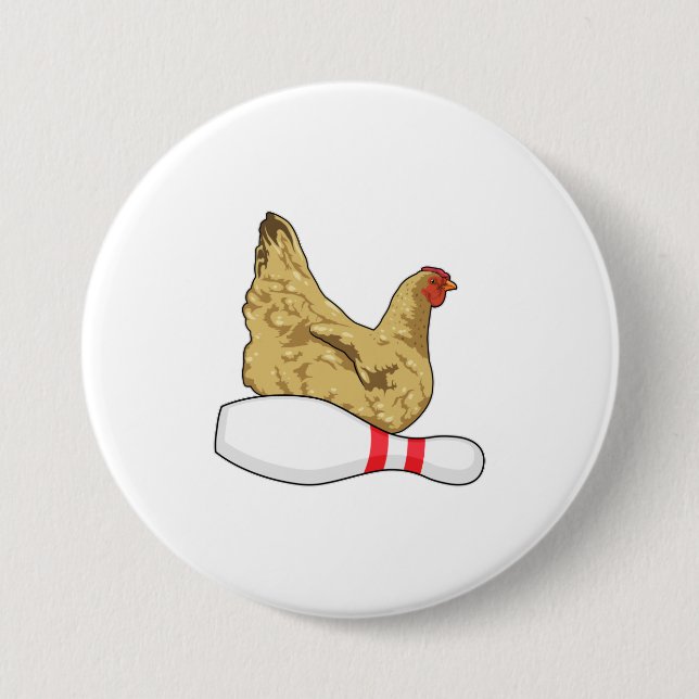 Chicken at Bowling with Bowling pin (Front)